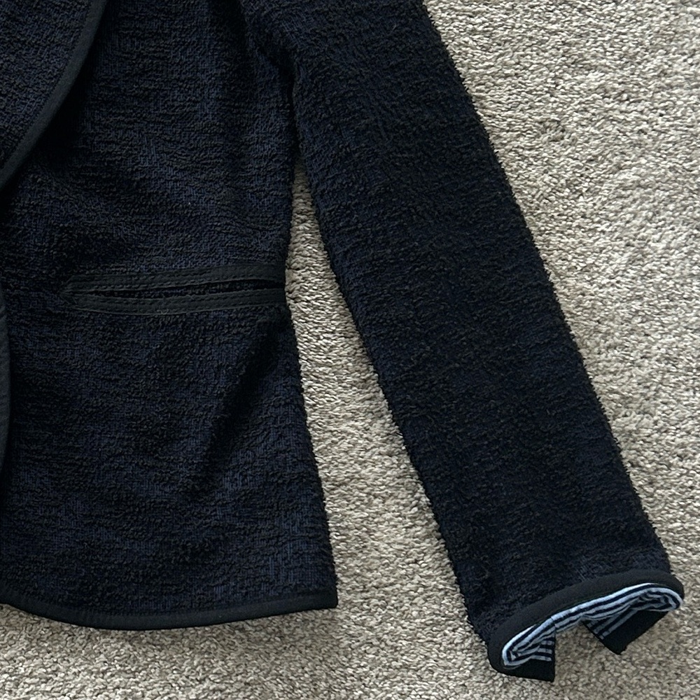 Anthropologie Cartonnier Navy & Black Boulce Textured Blazer - Picture 3 of 5